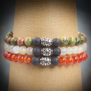 Meditation – Triple Aromatherapy Stretch Bracelets  - Handmade to Order